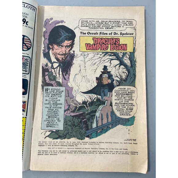 Gold Key The Occult Files Of Dr Spektor #8 June 1974 Draculas Vampire Legion - Picture 3 of 7